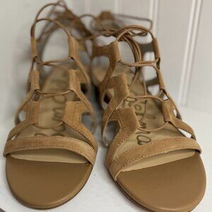Sam Edelman Womens Ardella Leather Lace Up Gladiator Size 8.5 in Golden Camel